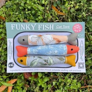 Floral Handmade Funky Fish Cat Toys
